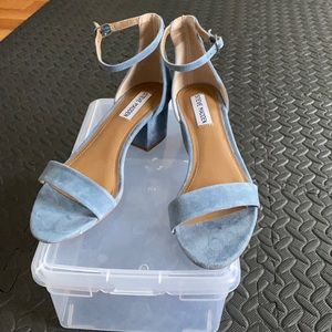 Steve Madden Irene Blue Suede Block Heels - 7.5